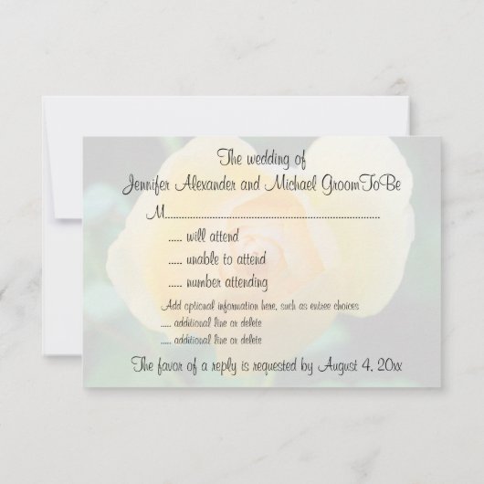 RSVP Rose jaune (Dos)