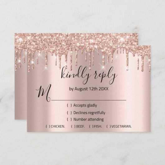 RSVP Rose Mariage Brillant Enterrement de Vie de J (Devant / Derrière)