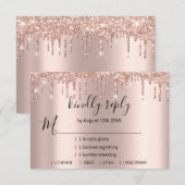 RSVP Rose Mariage Mariée Paillettes VIP Drips (Devant / Derrière)