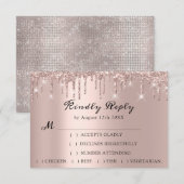 RSVP Rose Mariage Paillettes Drip Mariée (Devant / Derrière)