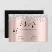 RSVP Rose Noir Blanc Argent Gouttes Grises (Devant / Derrière)