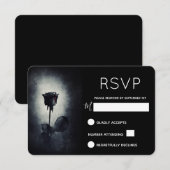 RSVP Rose noire gothique dégoulinant de sang Macab (Devant / Derrière)