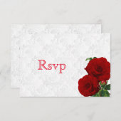 RSVP Rose rouge foncé Fleurie Mariage (Devant / Derrière)