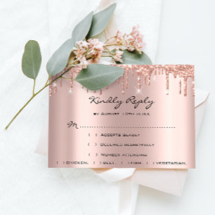 RSVP Rose Weddin Fête des mariées de Parties scint