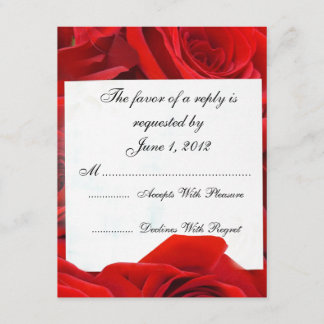 RSVP roses rouges invite mariage