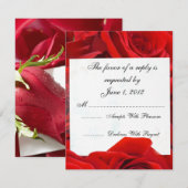 RSVP roses rouges invite mariage (Devant / Derrière)