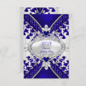 RSVP Royal Bleu Bleu Diamant Coeur Blanc (Devant / Derrière)