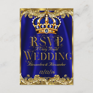RSVP Royal Blue Navy Mariage Gold Crown 3