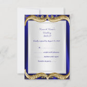 RSVP Royal Blue Navy Wedding Gold Crown (Achterkant)