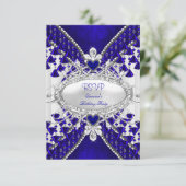 RSVP Royal Blue White Heart Diamond (Staand voorkant)