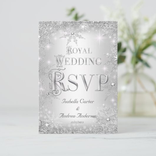 RSVP Royal Mariage Silver Winter Wonderland Crown (Debout devant)