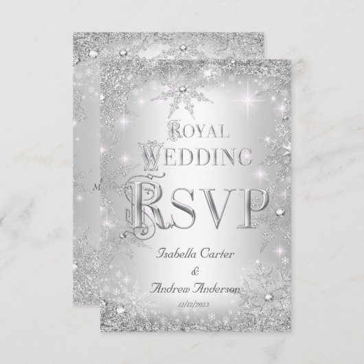 RSVP Royal Mariage Silver Winter Wonderland Crown (Devant / Derrière)