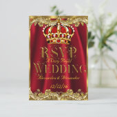 RSVP Royal Red Wedding Gold Crown (Staand voorkant)