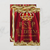 RSVP Royal Red Wedding Gold Crown (Voorkant / Achterkant)