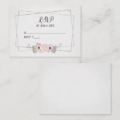 RSVP Roze Anemone en Glitter Lijst Informatiekaartje (Voorkant / Achterkant)