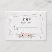 RSVP Roze Anemone en Glitter Lijst Informatiekaartje (Voorkant)