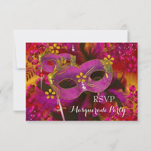 RSVP Roze Goud Bloemmasker Maskerade Party (Voorkant)