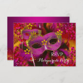 RSVP Roze Goud Bloemmasker Maskerade Party (Voorkant / Achterkant)