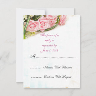 RSVP roze rozen trouwkaarten Kaartje