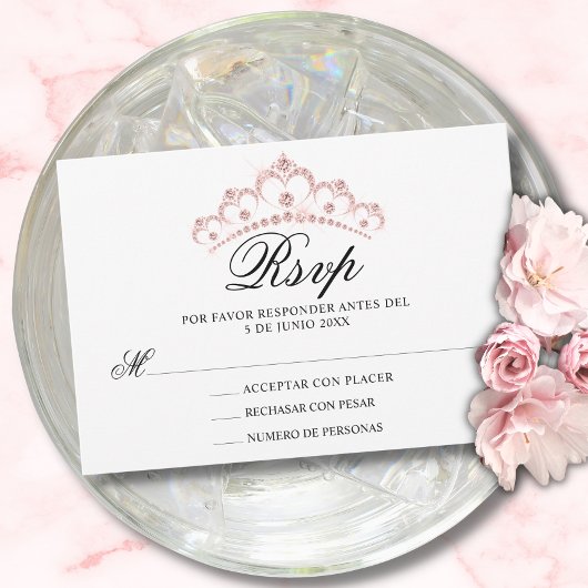 RSVP Roze Spaans Quinceañera Quince