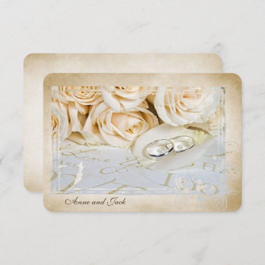 RSVP rozen en ringen Hernieuwde beloften-ceremonie Kaart (Voorkant / Achterkant)
