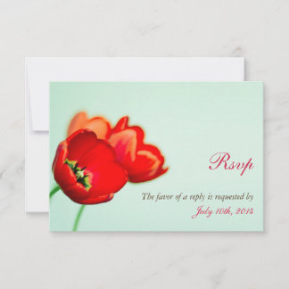 Rsvp Rsvp lenteslip rode florale munt trouwreactie Kaartje