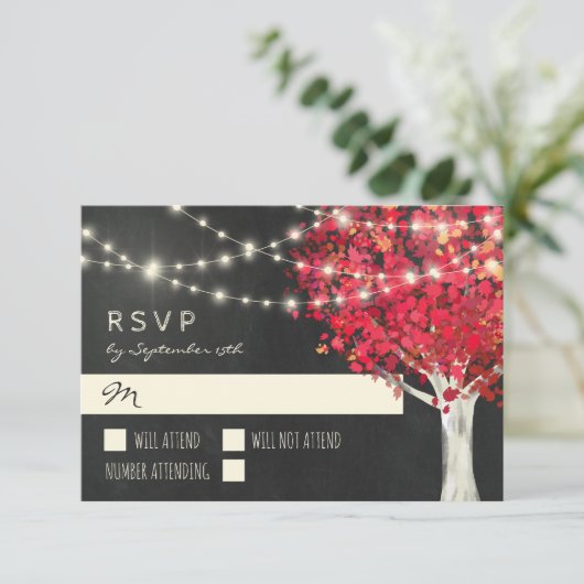 RSVP RSVP Rood Tree & String Lights Autumn Wedding (Staand voorkant)