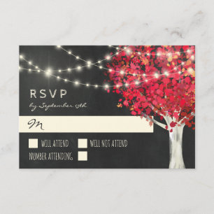 RSVP RSVP Rood Tree & String Lights Autumn Wedding Kaartje