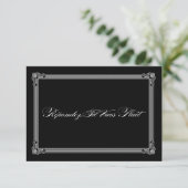 RSVP RSVP tegen zwart en wit Poster Kaartje (Staand voorkant)