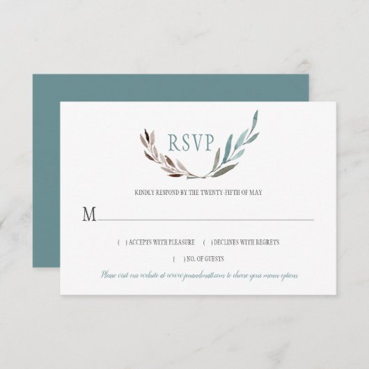 RSVP Russe Feuilles d'aquarelle (Devant / Derrière)