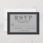 RSVP Rustic Black Burlap Wedding Reply Kaartje (Voorkant)