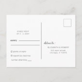 RSVP Rustic Brown Minimalist Script Calligraphy Uitnodiging Briefkaart (Achterkant)