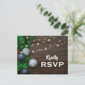 RSVP Rustic Chic Corporate Kerstparty Uitnodiging Briefkaart (Staand voorkant)