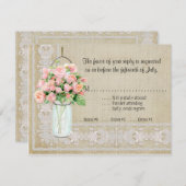 RSVP Rustic Country Mason Jar Blush Pink Roses (Voorkant / Achterkant)