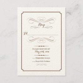 RSVP Rustic Elegant Response Kaart