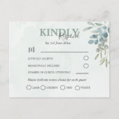 RSVP Rustic Eucalyptus Greenery Wedding Uitnodiging Briefkaart (Voorkant)