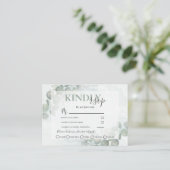 RSVP Rustic Eucalyptus Sage Green Wedding Informatiekaartje (Staand voorkant)