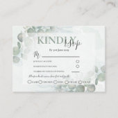 RSVP Rustic Eucalyptus Sage Green Wedding Informatiekaartje (Voorkant)