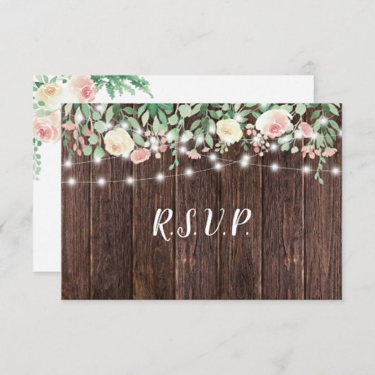RSVP Rustic Floral String Lights-buffet Kaart (Voorkant / Achterkant)