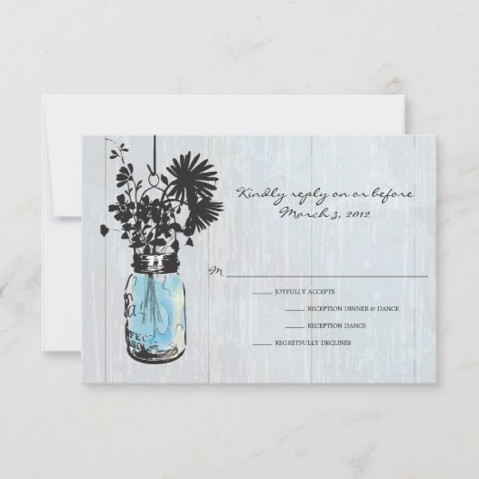 RSVP Rustic Hanging Mason Jar Mariage (Devant)