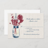 RSVP Rustic Hanging Mason Jar Mariage (Devant / Derrière)