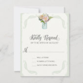 RSVP Rustic Mason Jar Rozen Script Typografie (Voorkant)