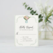 RSVP Rustic Mason Jar Rozen Script Typografie (Staand voorkant)