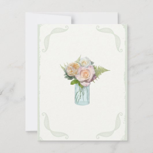 RSVP Rustic Mason Jar Typographie de script Rose (Dos)