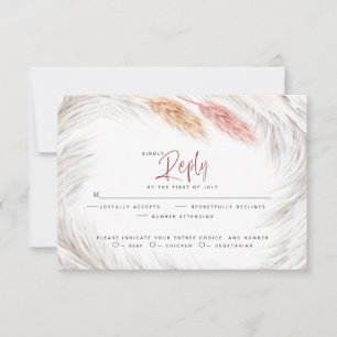 RSVP Rustic Pink Foxtail en Ivory Pampas Grass Kaartje
