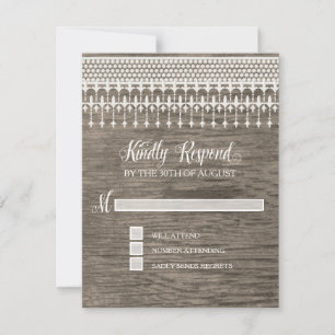 RSVP Rustic Vintage dentelle en bois Typographie d