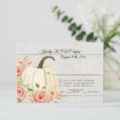 RSVP Rustieke Aquarel Bloem Wit Pompoen Houten Kaart (Staand voorkant)