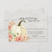 RSVP Rustieke Aquarel Bloem Wit Pompoen Houten Kaart (Voorkant / Achterkant)