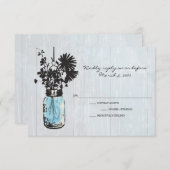 RSVP Rustieke Hanging Mason Jar Wedding (Voorkant / Achterkant)