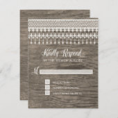 RSVP Rustieke  Kant Houten Script Typografie (Voorkant / Achterkant)